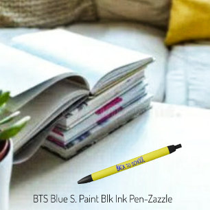 BTS Blue S Paint Black Ink Pen