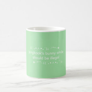 BTS Kpop Green Cute Aesthetic Jungkook Teen Coffee Mug