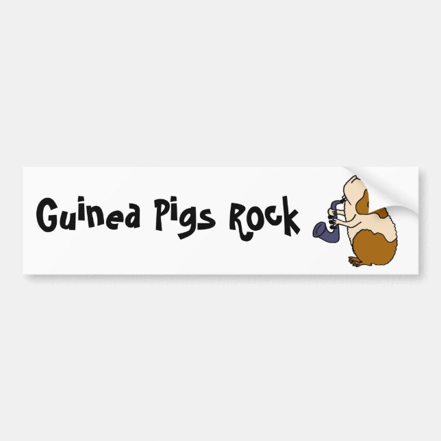 BU- Guinea Pig Playing the Saxophone Bumper Sticker (Front)