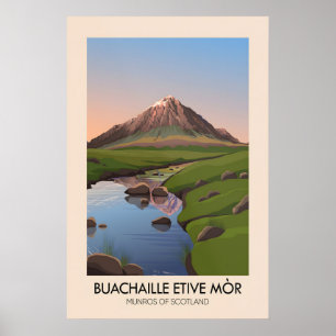 Buachaille Etive Mor Munros of Scotland Poster