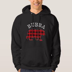 BUBBA Bear RED Black Buffalo Plaid Mama Checkerboa Hoodie