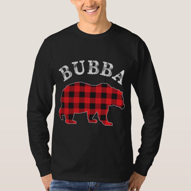 BUBBA Bear RED Black Buffalo Plaid Mama Checkerboa T-Shirt (Front)