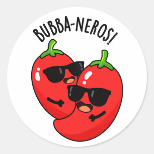 Bubba-neros Funny Habanero Pun  Classic Round Sticker