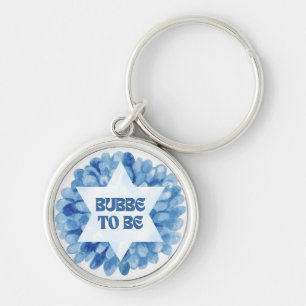 "Bubbe to Be" Funny New Jewish Grandma Watercolor Key Ring