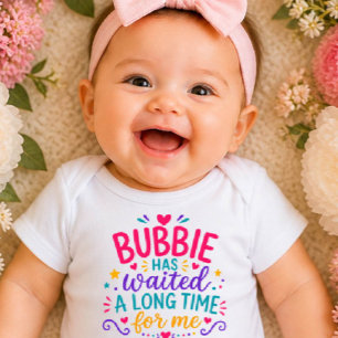 Bubbie Has Waited Colourful Baby Bodysuit