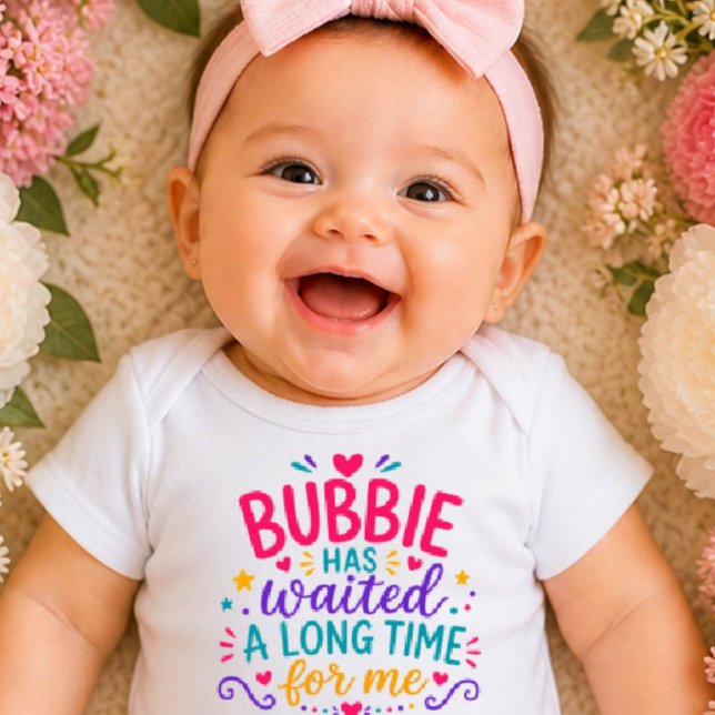 Bubbie Has Waited Colourful Baby Bodysuit (Creator Uploaded)