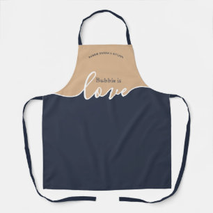 BUBBIE is Love NAVY & TAN Script Apron