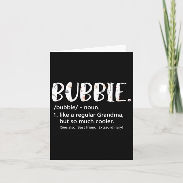 Bubbie Shirts For Women Mothers Day Idea Cute Gran Card (Front)