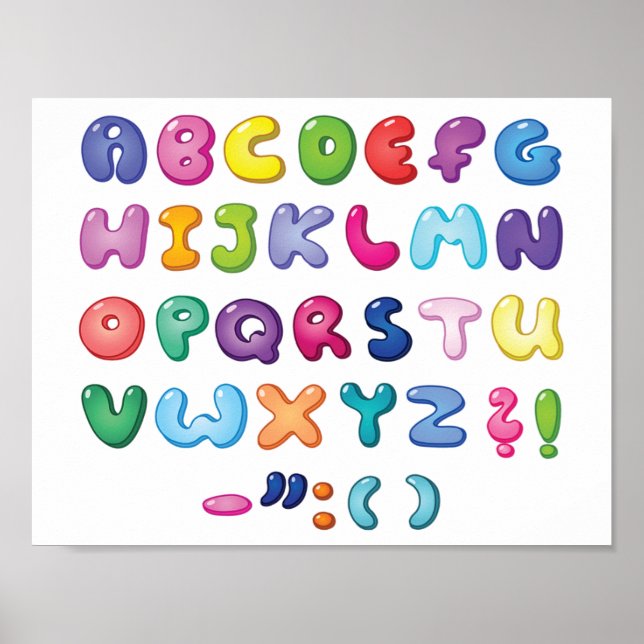 Bubble Alphabet Set Poster (Front)