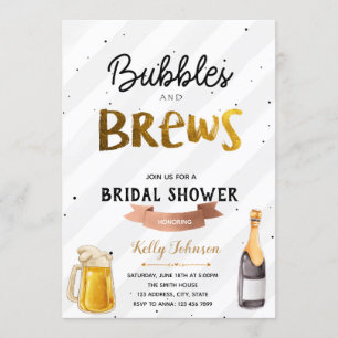 Bubble and brew bridal shower invitation