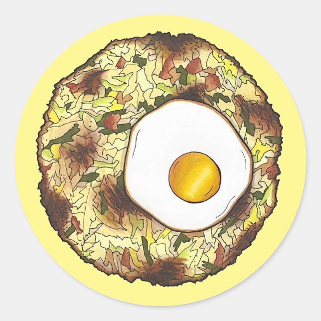 Bubble and Squeak Brunch UK British Food Cuisine Classic Round Sticker (Front)