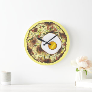 Bubble and Squeak Brunch UK British Food Cuisine Large Clock