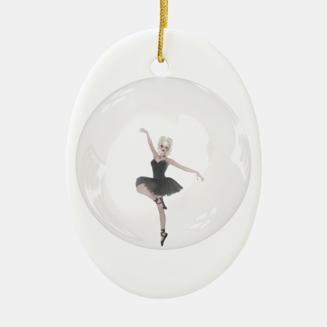 Bubble Ballerina 1 Ceramic Tree Decoration (Front)