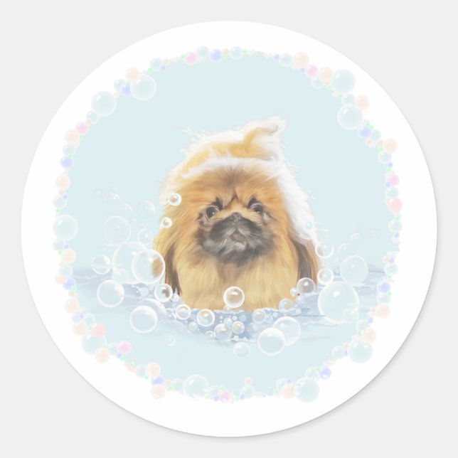 Bubble Bath Classic Round Sticker (Front)