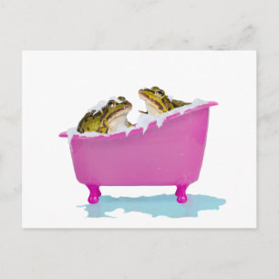 Bubble bath for pet frogs postcard