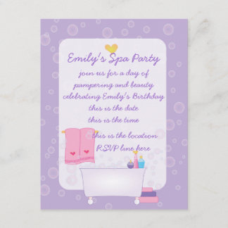 Bubble Bath Party Invitation