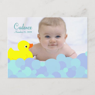 Bubble Bath Photo Birth Announcement Postcard