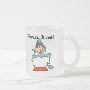 Bubble Bath Stick Figure Tshirts and Gifts Frosted Glass Coffee Mug