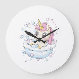 Bubble Bath Unicorn (1) Large Clock