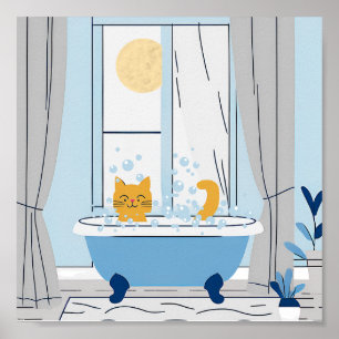 Bubble Bathtime for Kitty  Poster