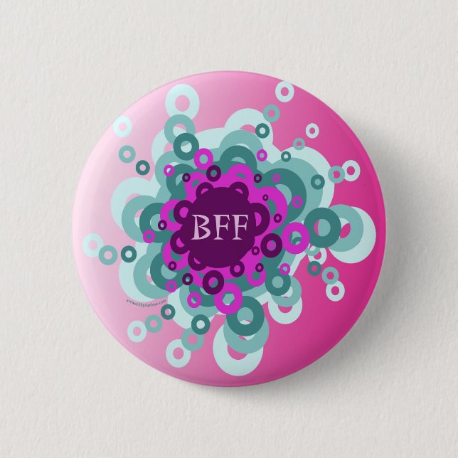 BUBBLE Best Friends Forever 6 Cm Round Badge (Front)