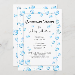 Bubble Birthday Party Invitation
