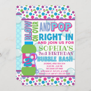 Bubble Birthday Party Invitation - Bubble Party