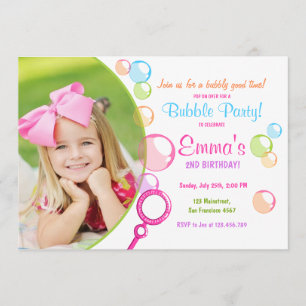 Bubble Birthday Party Invitation POP Birthday Girl