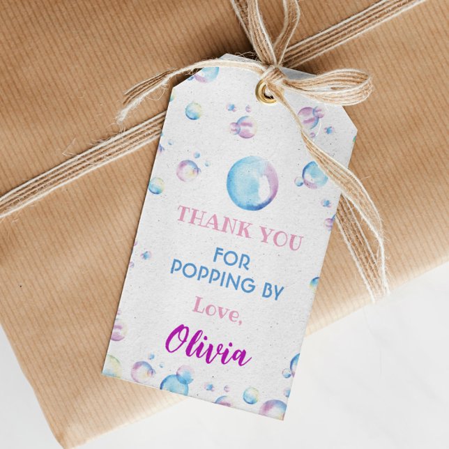 Bubble Birthday Thank You Tag Summer Party (Creator Uploaded)