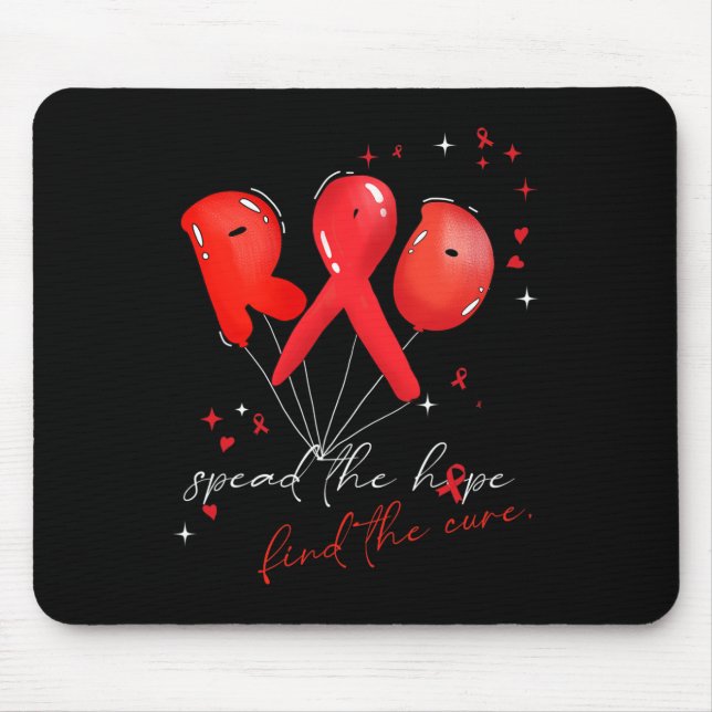 bubble blood cancer awareness red spread the hope  mouse mat (Front)