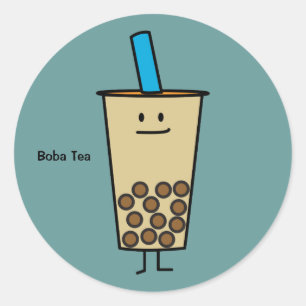 Bubble Boba Pearl Milk Tea Tapioca balls Classic Round Sticker