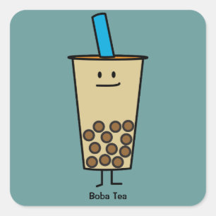 Bubble Boba Pearl Milk Tea Tapioca balls Square Sticker