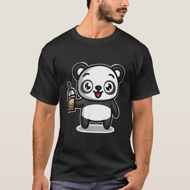 Bubble Boba Tea Kawaii Panda Bear T-Shirt (Front)