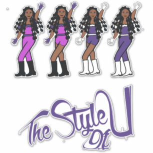 Bubble Braids Dancer Stickers Purple/White
