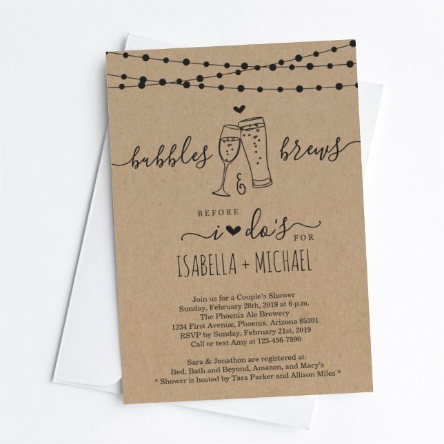 Bubble & Brew Before I Do Couple Shower Invitation (Creator Uploaded)