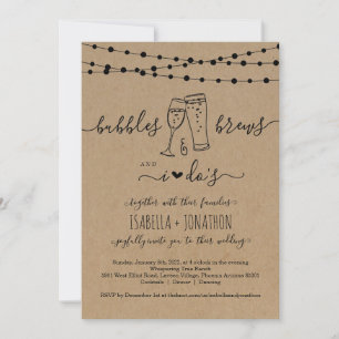 Bubble & Brews And I Do's Wedding Invitation