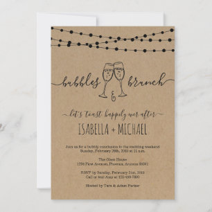 Bubble & Brunch Morning After Post Wedding Brunch Invitation