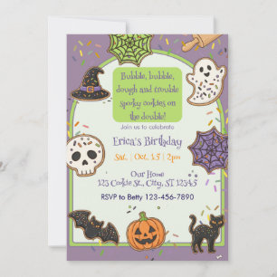 Bubble Bubble Dough Trouble, Cookie Birthday Invitation