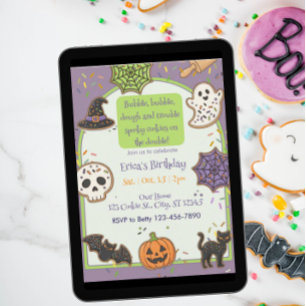 Bubble Bubble Dough Trouble, Cookie Birthday Invitation