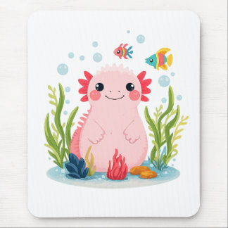 Bubble Buddy Axolotl Mouse Mat