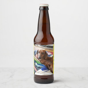 Bubble Bum Brew Dachshund  Beer Label
