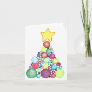 Bubble Christmas Tree, blank notecard