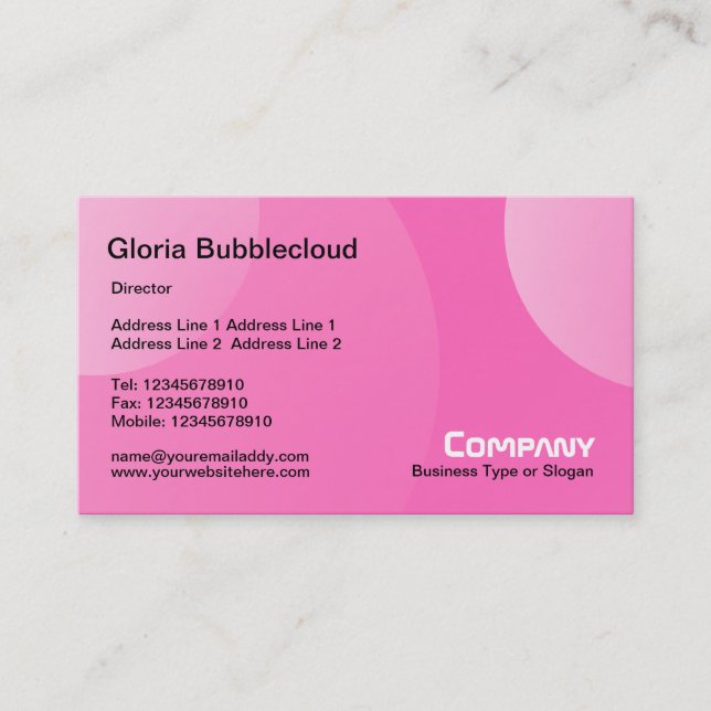 Bubble Cloud - Shades of Pale Pink II Business Card (Front)