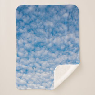 Bubble Clouds in Blue Sky Nature Photo Mammatus Sherpa Blanket