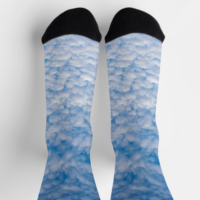Bubble Clouds in Blue Sky Nature Photo Mammatus Socks (Top)