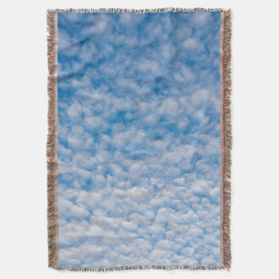 Bubble Clouds in Blue Sky Nature Photo Mammatus Throw Blanket