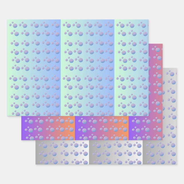 Bubble designs wrapping paper sheet (Set)