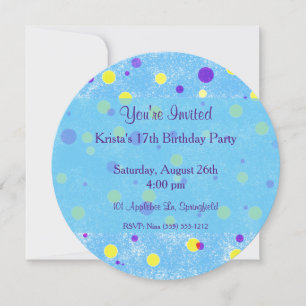 Bubble Dot Birthday Circle Invitation