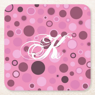 Bubble Dots Monogram Paper Coaster