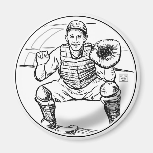 Bubble Dreams Baseball Player Magnet (Front)